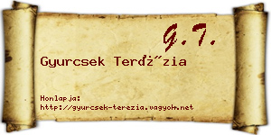 Gyurcsek Terézia névjegykártya